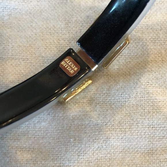 Alexis Bittar Lucite hammered gold Hinge bracelet - Picture 7 of 10